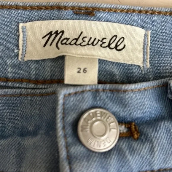 Madewell High Rise Raw Hem Cuffed Denim Shorts - Size 26 - Picture 4 of 7